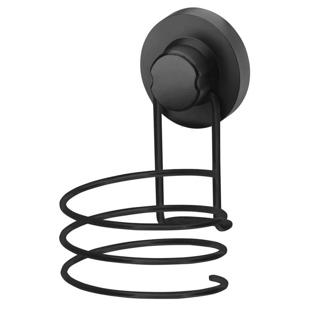 SUPORTE PARA SECADOR DE CABELO SCHMITT COM VENTOSA PRETO FOSCO