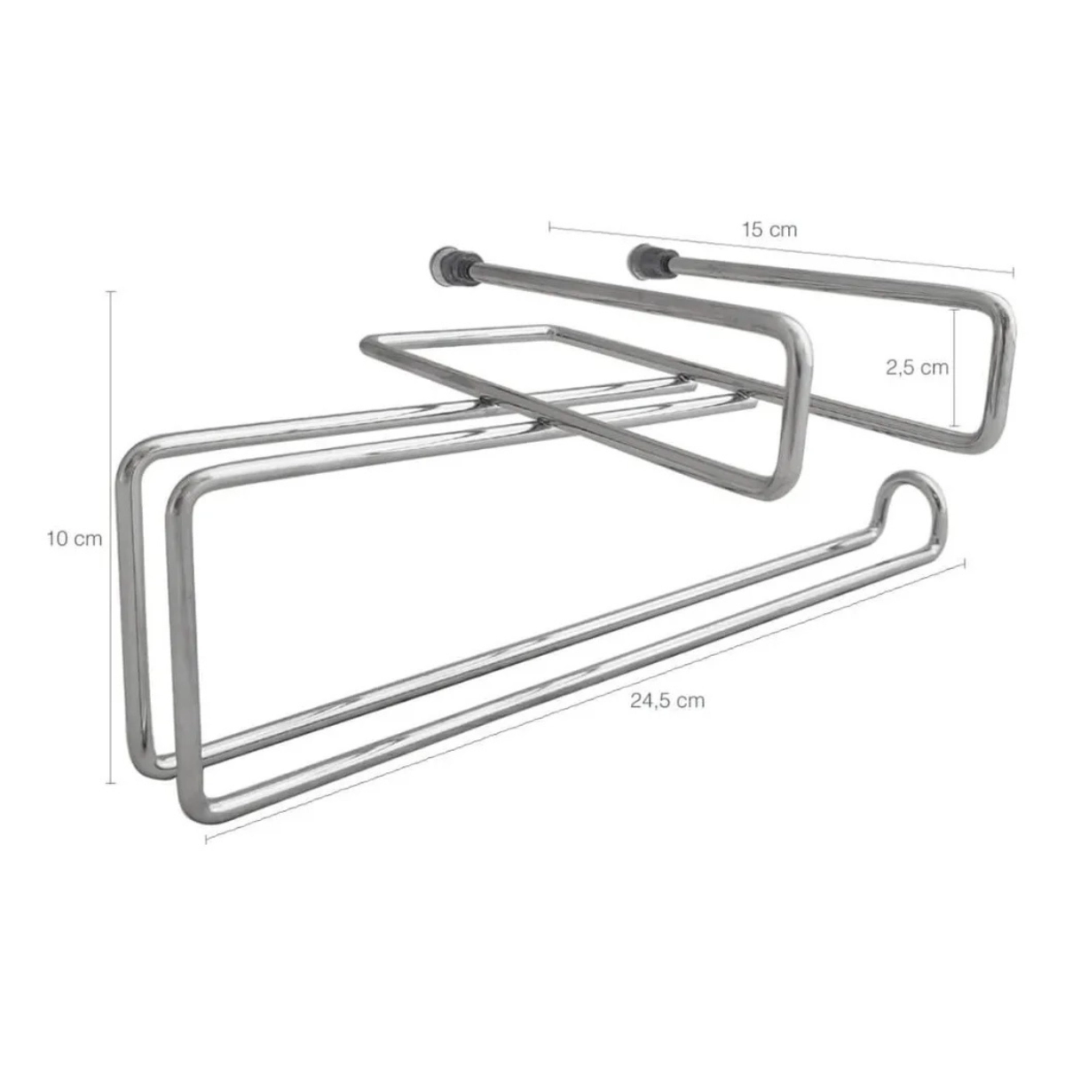 SUPORTE SUSPENSO PARA PAPEL SCHMITT L250 X A110 X P160 MM CROMADO