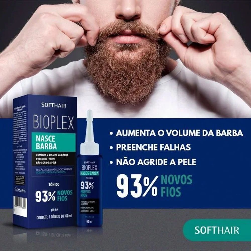 TÔNICO BIOPLEX NASCE BARBA 60ML SOFT HAIR