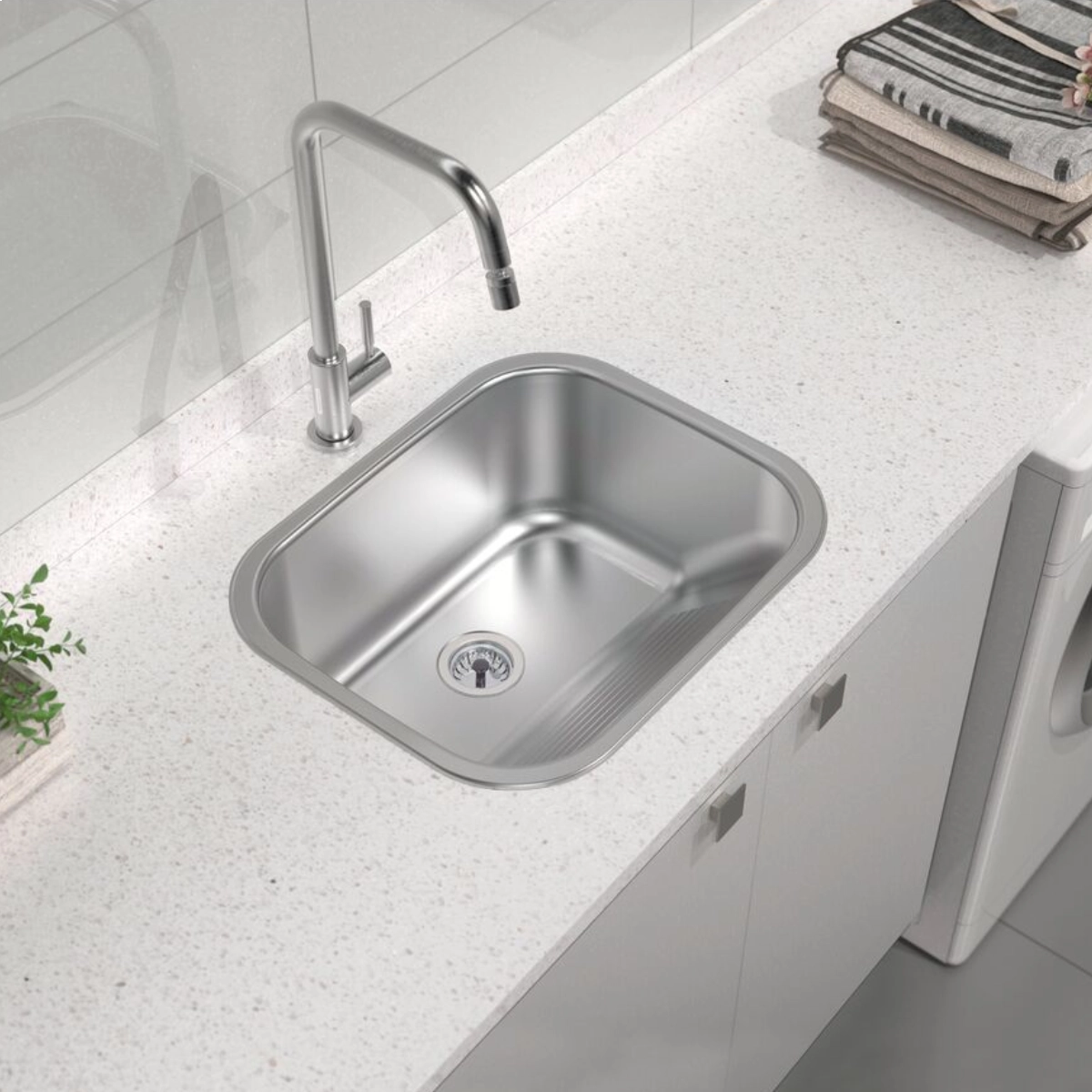 TANQUE DE ENCAIXE EM AÇO INOX 34 LITROS TRAMONTINA HERA 50X40CM