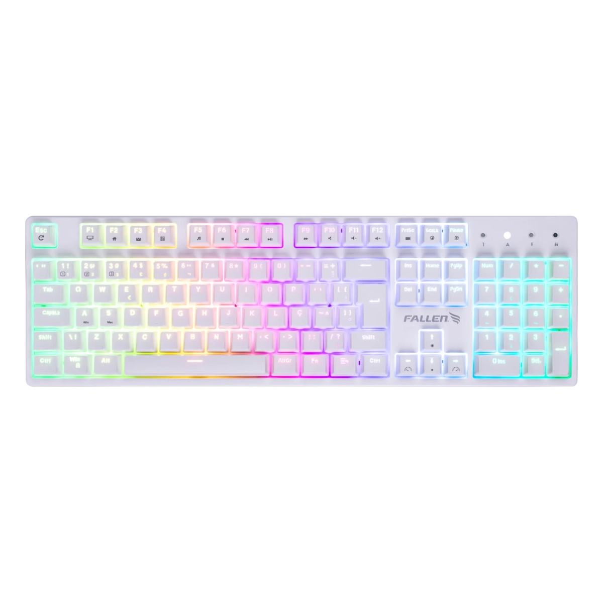 TECLADO GAMER MECÂNICO FALLEN PANTERA RGB BRANCO SWITCH AZUL DOUBLE SHOT TECLADO GAMER MECÂNICO FALLEN PANTERA RGB BRANCO SWITCH AZUL DOUBLE SHOT