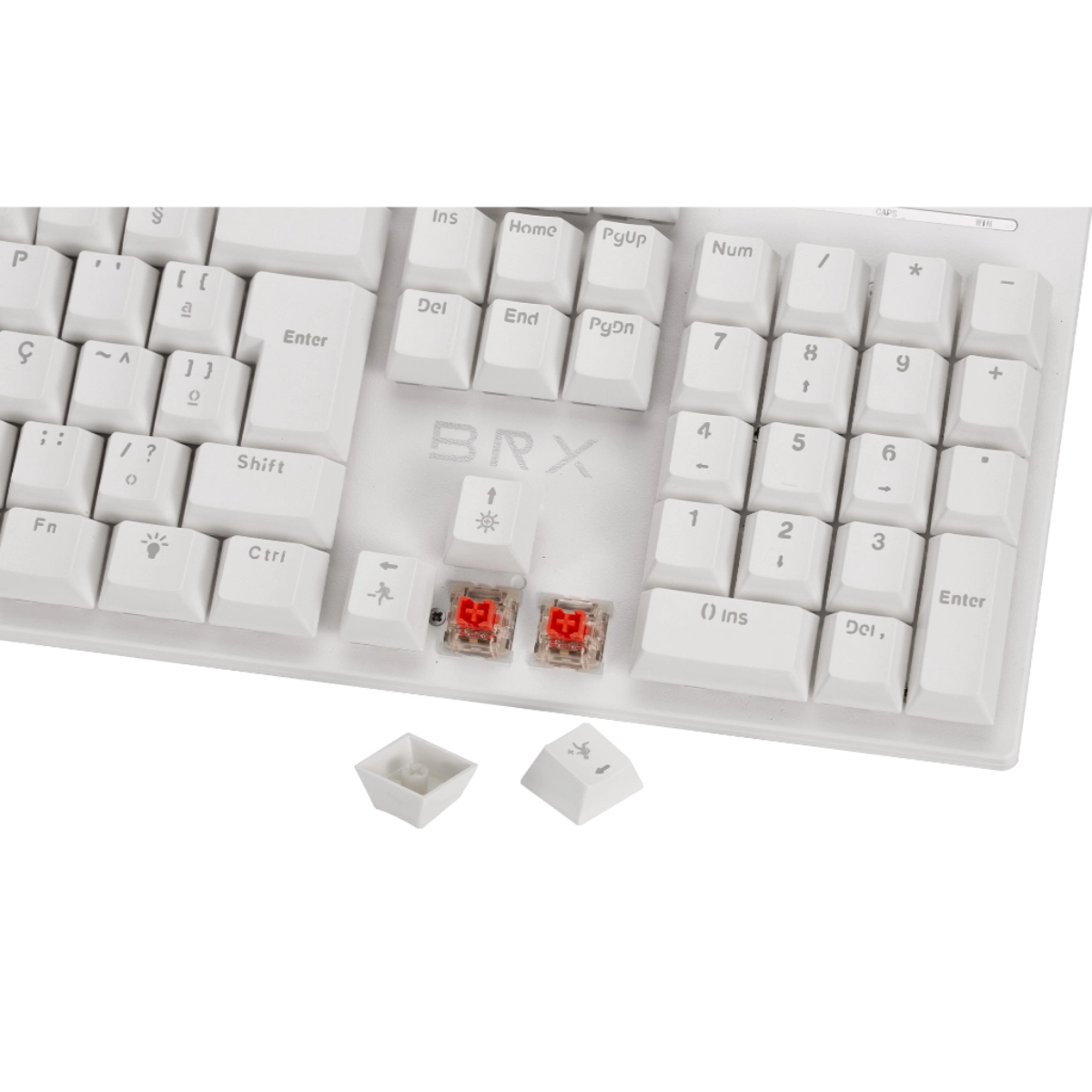 TECLADO MECÂNICO GAMER BRX RGB MW617 BRANCO
