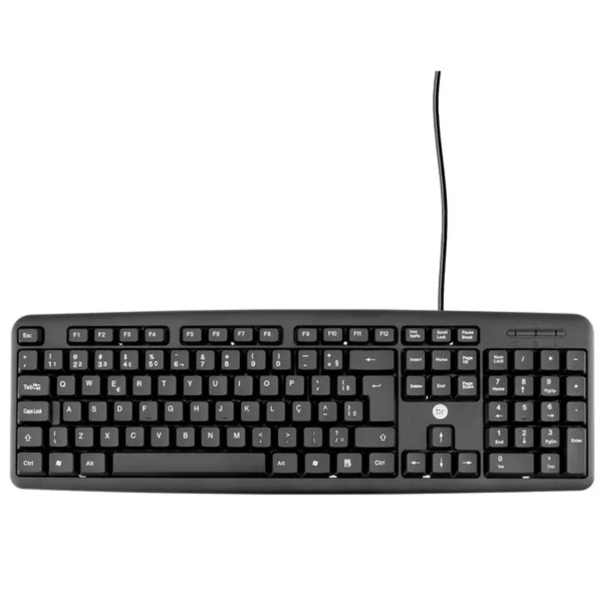 TECLADO OPTICO USB BRIGHT PORTUGUES PRETO BASICO COM FIO QWERTY