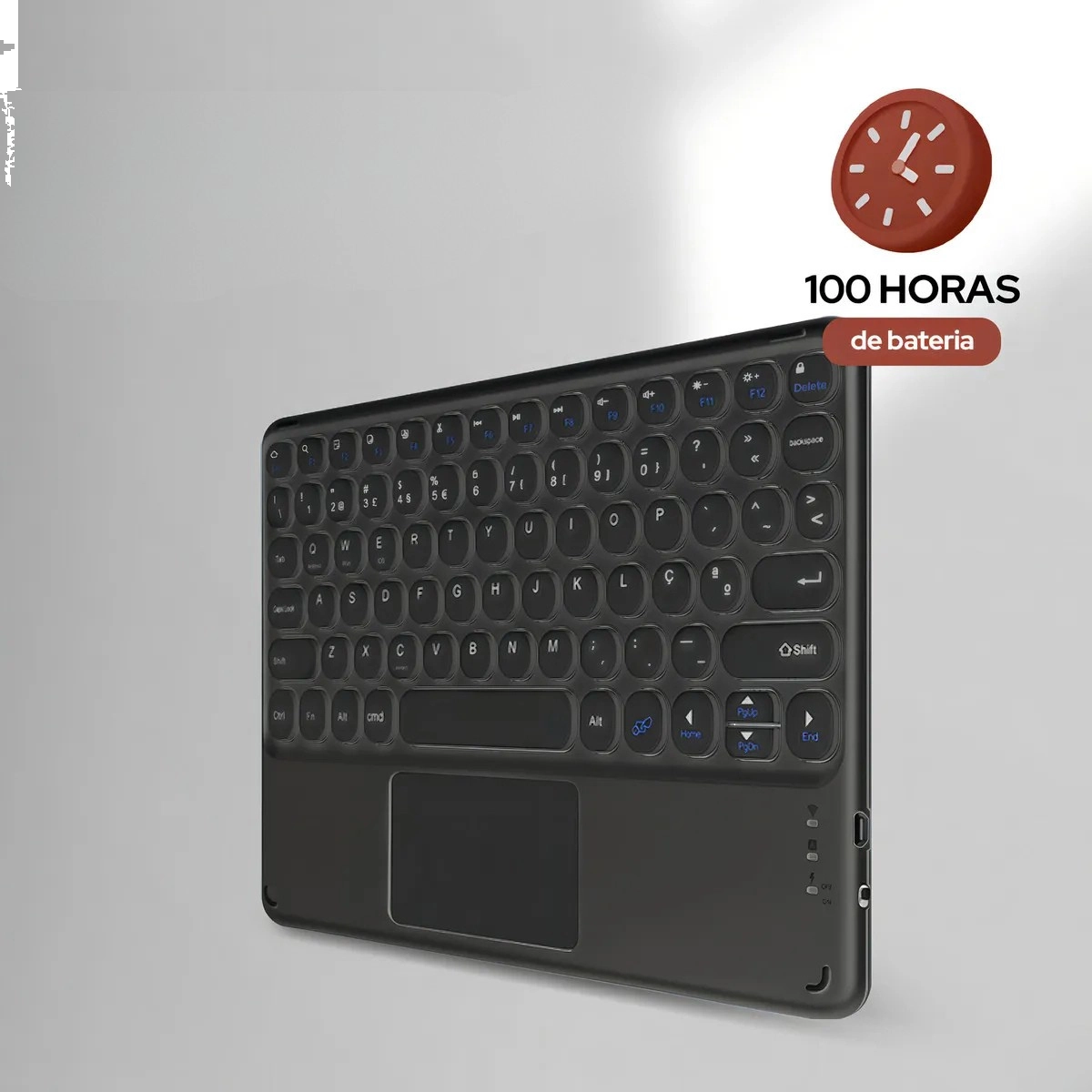 TECLADO TRACKPAD BLUETOOTH WB PRETO TABLET IPAD E CELULAR