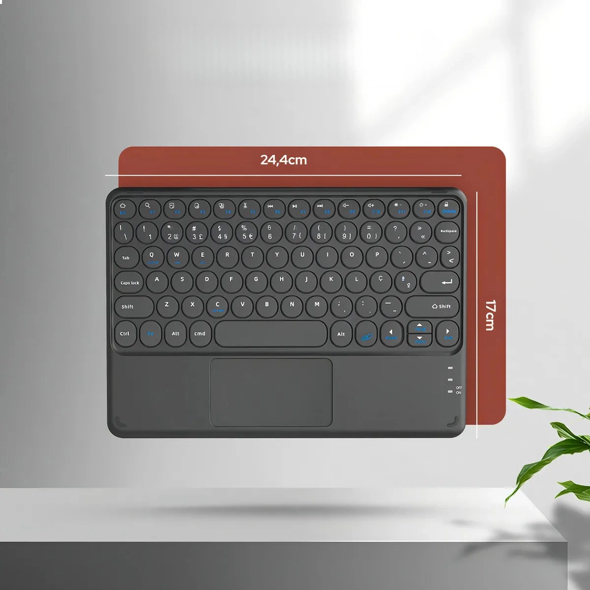 TECLADO TRACKPAD BLUETOOTH WB PRETO TABLET IPAD E CELULAR