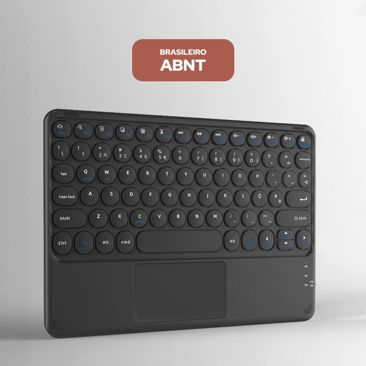 TECLADO TRACKPAD BLUETOOTH WB PRETO TABLET IPAD E CELULAR