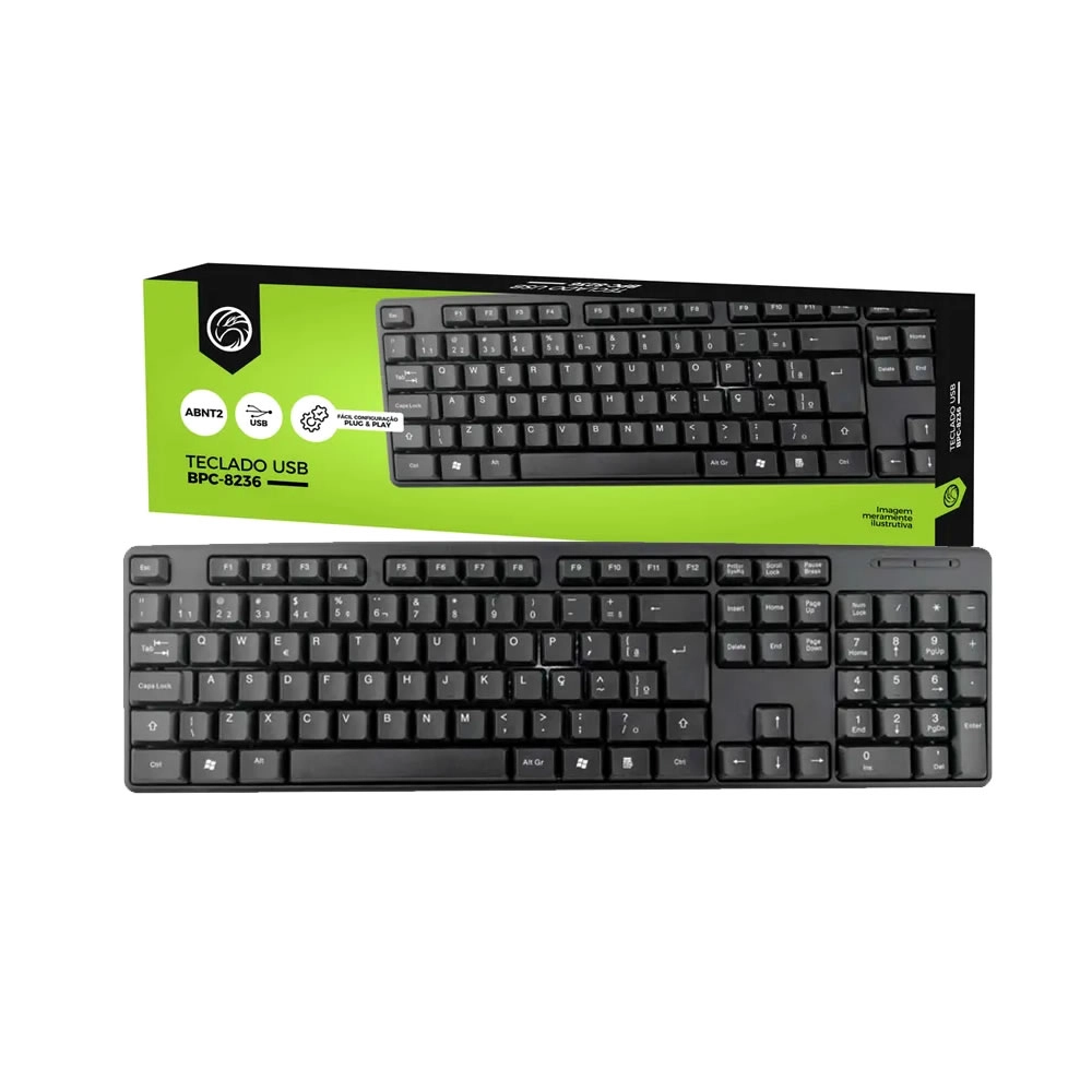 Teclado Usb Brazilpc Bpc 8236 Comum Preto