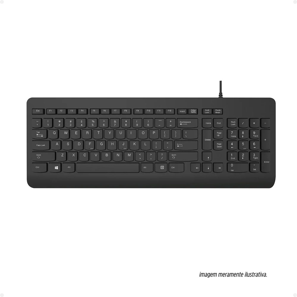 Teclado Usb Teclas de Perfil Baixo Preto Bpc 7040