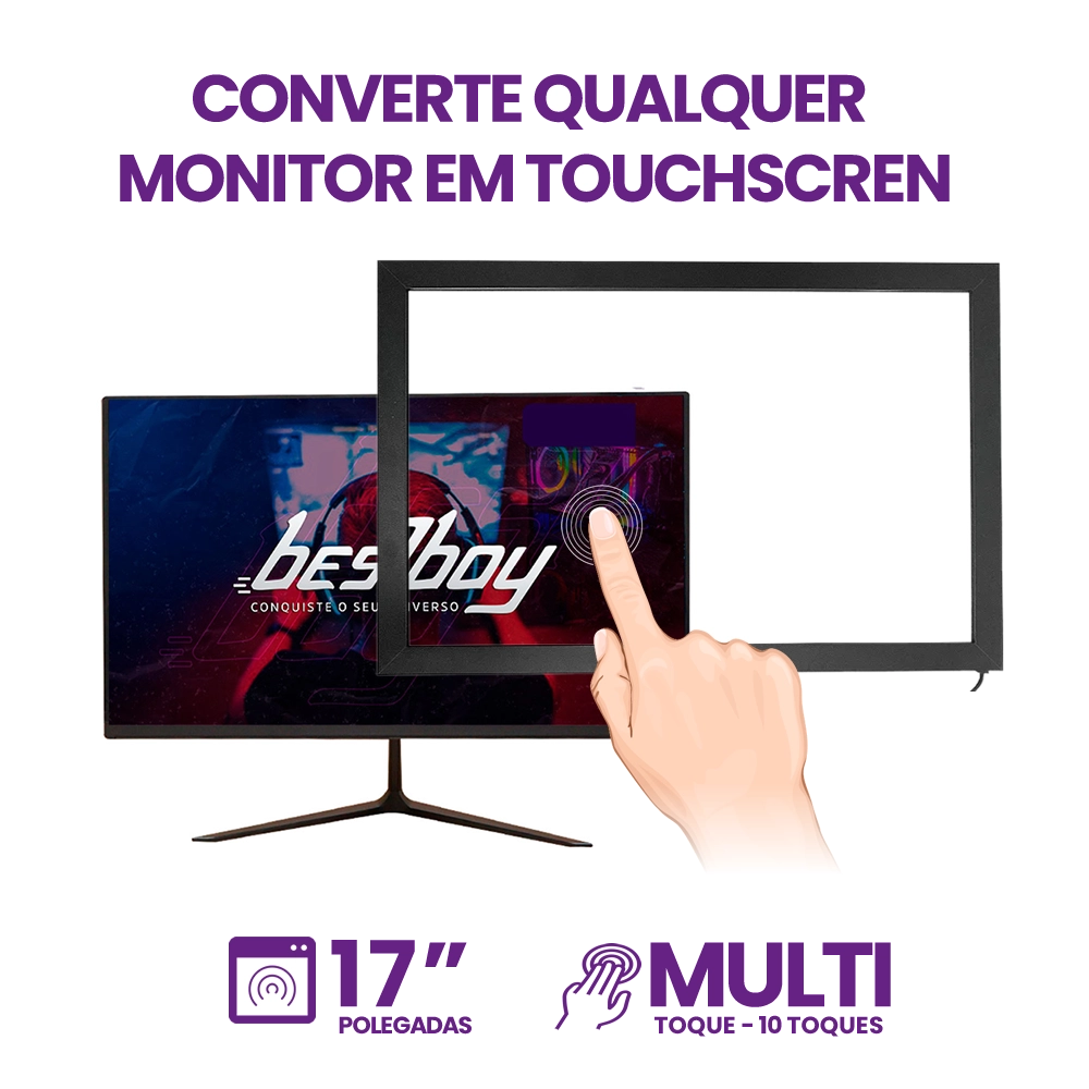 Tela Moldura Touch Screen Infravermelho 17" 4:3 10 Toques