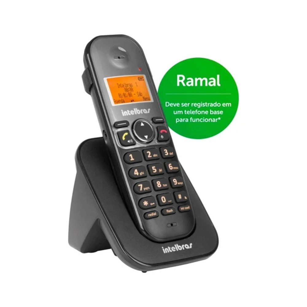 TELEFONE RAMAL SEM FIO INTELBRAS PRETO TS5121