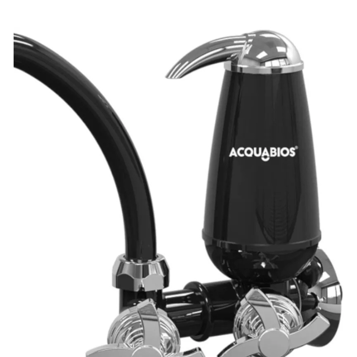 TORNEIRA COM FILTRO PRETA E05 BICA MÓVEL QUADRISETA