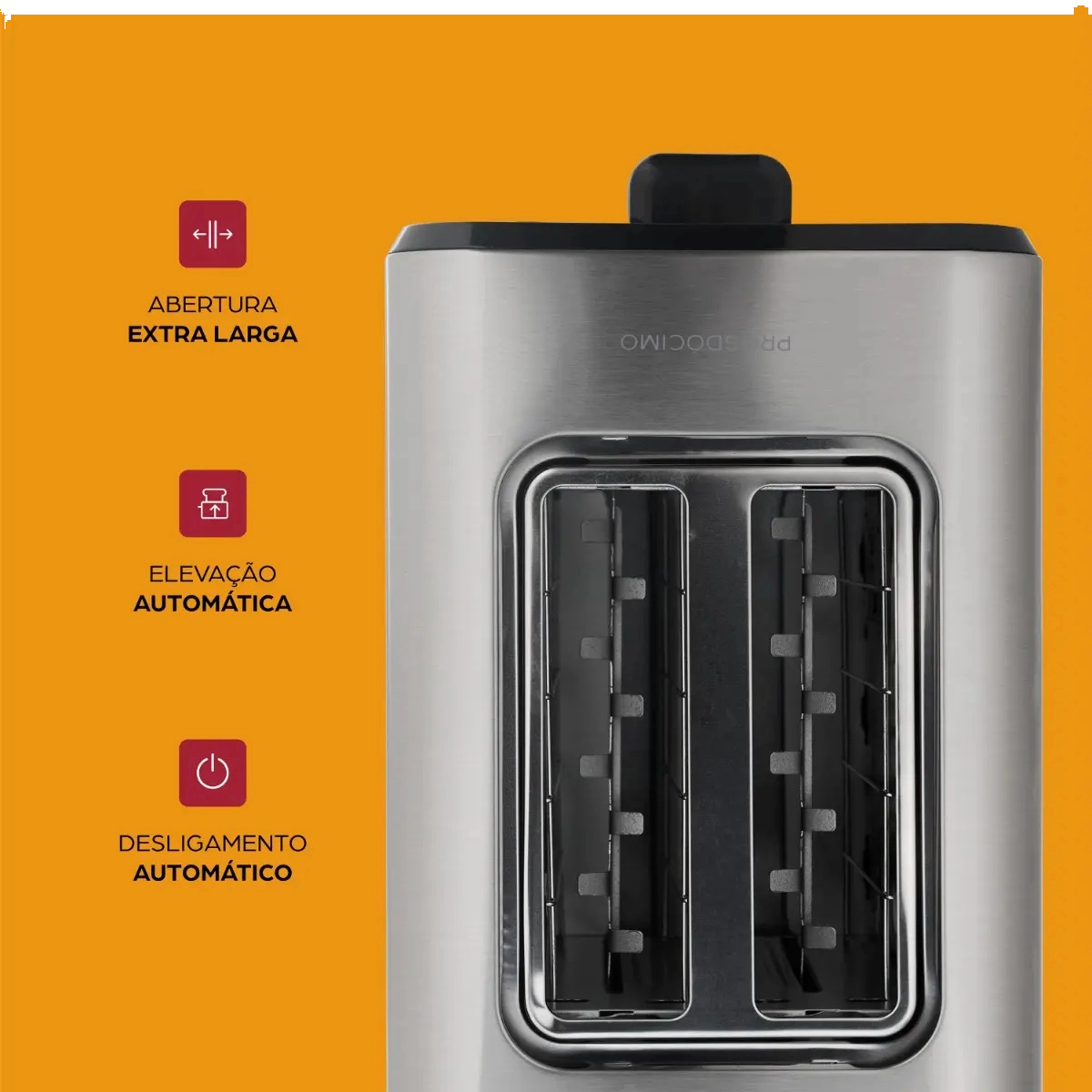 TORRADEIRA ELETRICA PROSDOCIMO WAP INOX WTE1 800W 220V 7 NIVEIS TORRADEIRA ELETRICA PROSDOCIMO WAP INOX WTE1 800W 220V 7 NIVEIS
