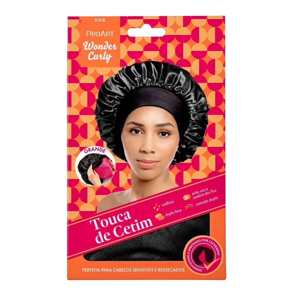 TOUCA DE CETIM PROART DUPLA CAMADA TAMANHO G PRETA