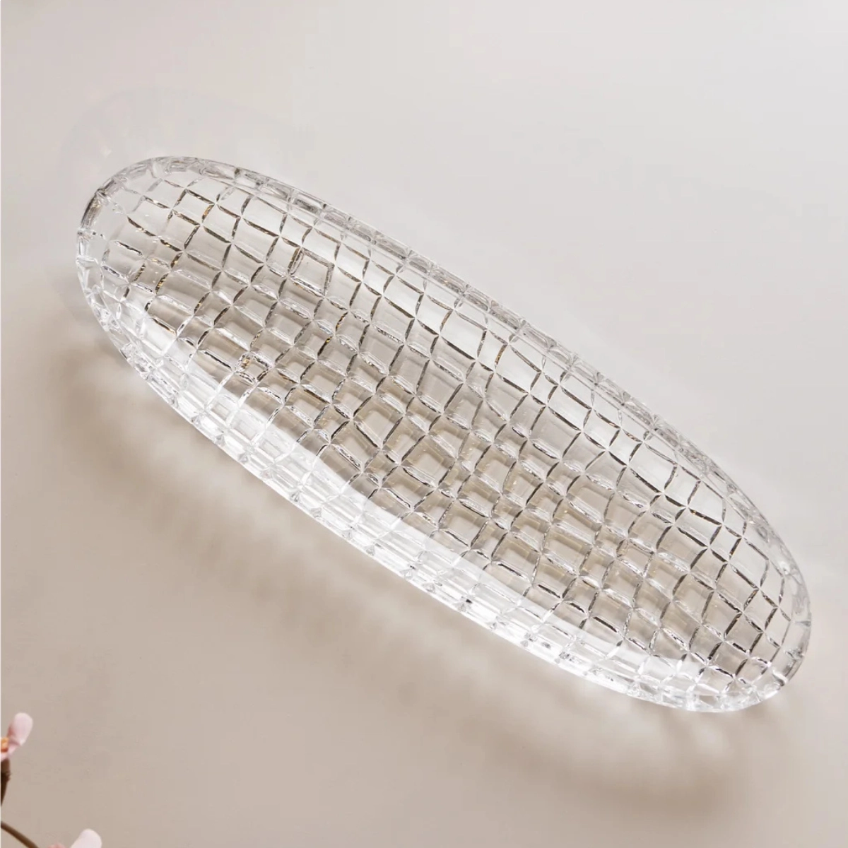 TRAVESSA DE VIDRO SOFISTICADA QUADRIX LYOR 30 X 10,X 2,5