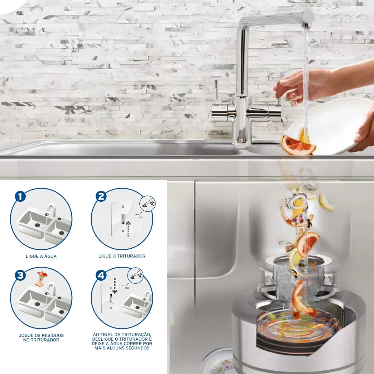 TRITURADOR DE RESÍDUOS ALIMENTARES MODELO 46 127V PRETO INSINKERATOR