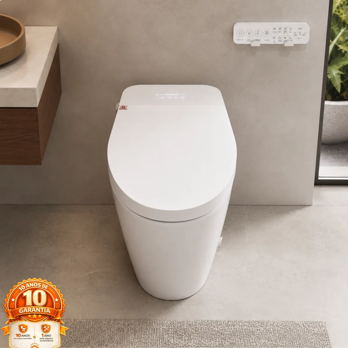 VASO SANITÁRIO SMART INTELIGENTE DIGITAL LED MULTIFUNÇÕES COM CONTROLE