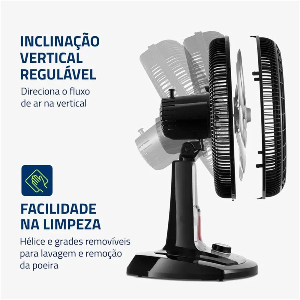 Ventilador de Mesa Mondial Repelente Líquido Super Turbo 8 Pás Vtx-40-8p-rl 127v
