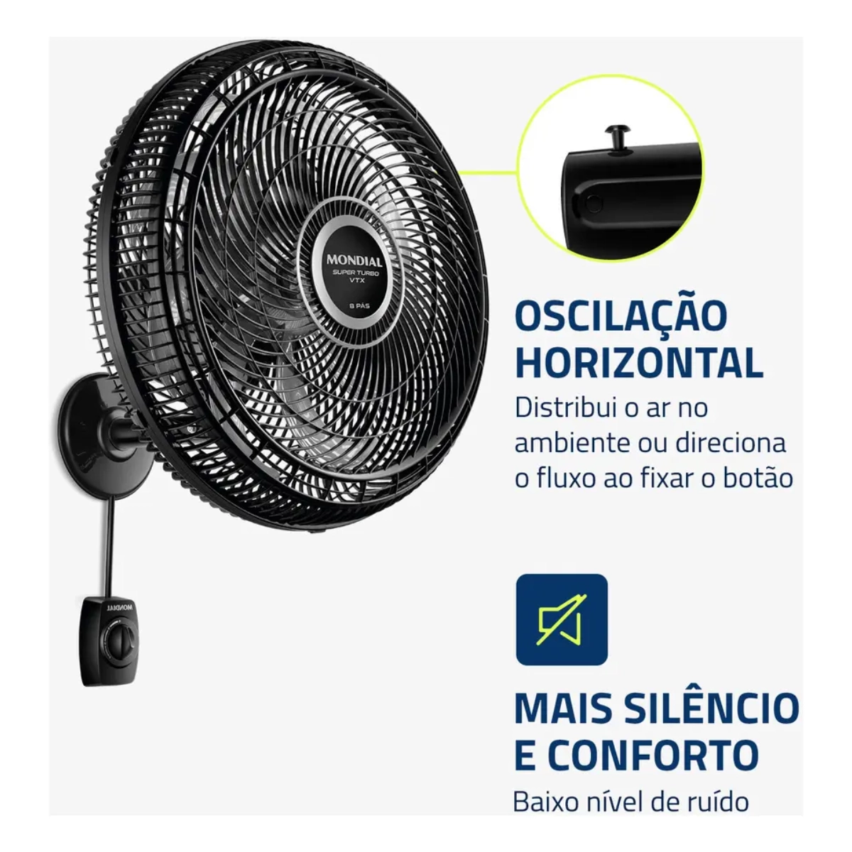 VENTILADOR DE PAREDE MONDIAL SUPER TURBO 8 PAS 40CM VTX-40P 220V VENTILADOR DE PAREDE MONDIAL SUPER TURBO 8 PAS 40CM VTX-40P 220V