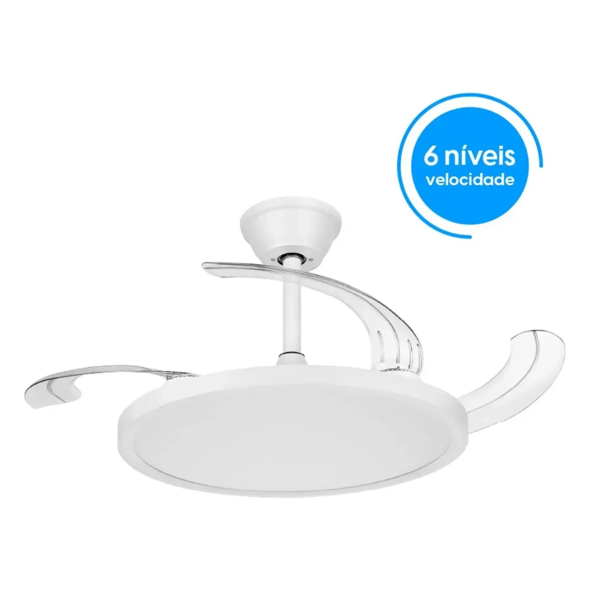 VENTILADOR DE TETO RETRÁTIL ELGIN SILENCE AIR PRO 4 PÁS 6 VEL BRANCO VENTILADOR DE TETO RETRÁTIL ELGIN SILENCE AIR PRO 4 PÁS 6 VEL BRANCO