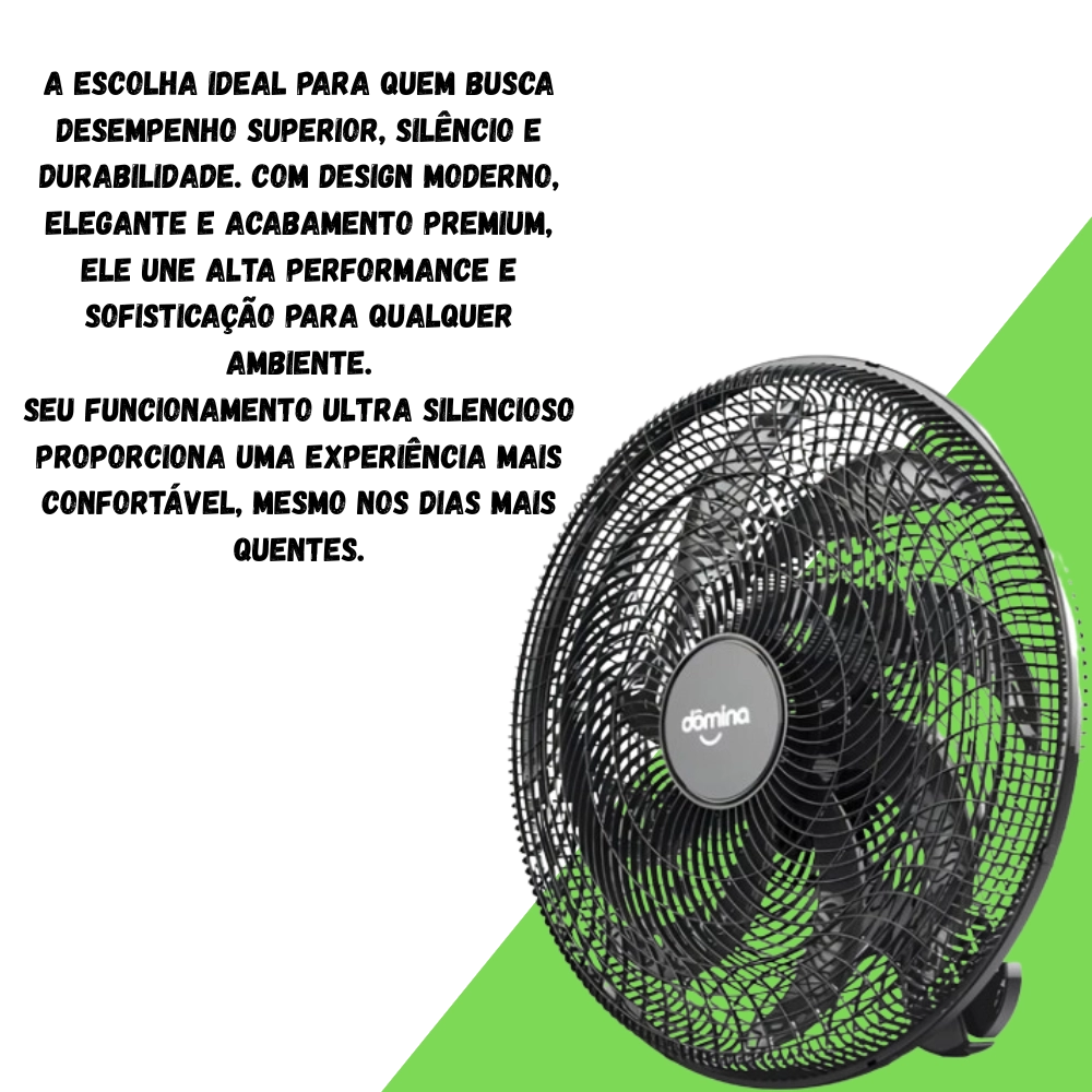Ventilador Domina Eco Oscilante Parede 60 Cm Bivolt Preto Ventilador Domina Eco Oscilante Parede 60 Cm Bivolt Preto