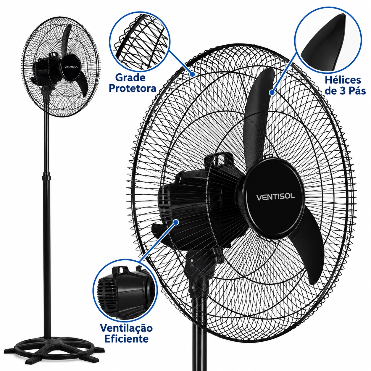 VENTILADOR OSCILANTE DE COLUNA 50CM PREMIUM NEW PRETO E GRAFITE 127V VENTILADOR OSCILANTE DE COLUNA 50CM PREMIUM NEW PRETO E GRAFITE 127V
