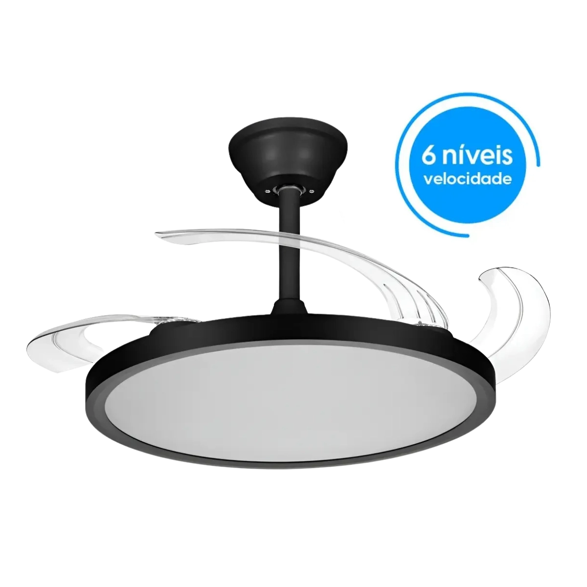 VENTILADOR RETRÁTIL SILENCIE AIR PRO ELGIN CONTROLE 4 PÁS 6 VELOCIDADES