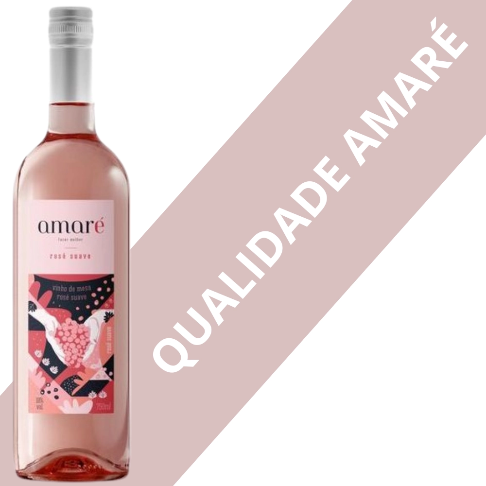 Vinho Frisante Rosé Suave Amaré 750ml - Bubbly Doce e Refrescante para Brindes