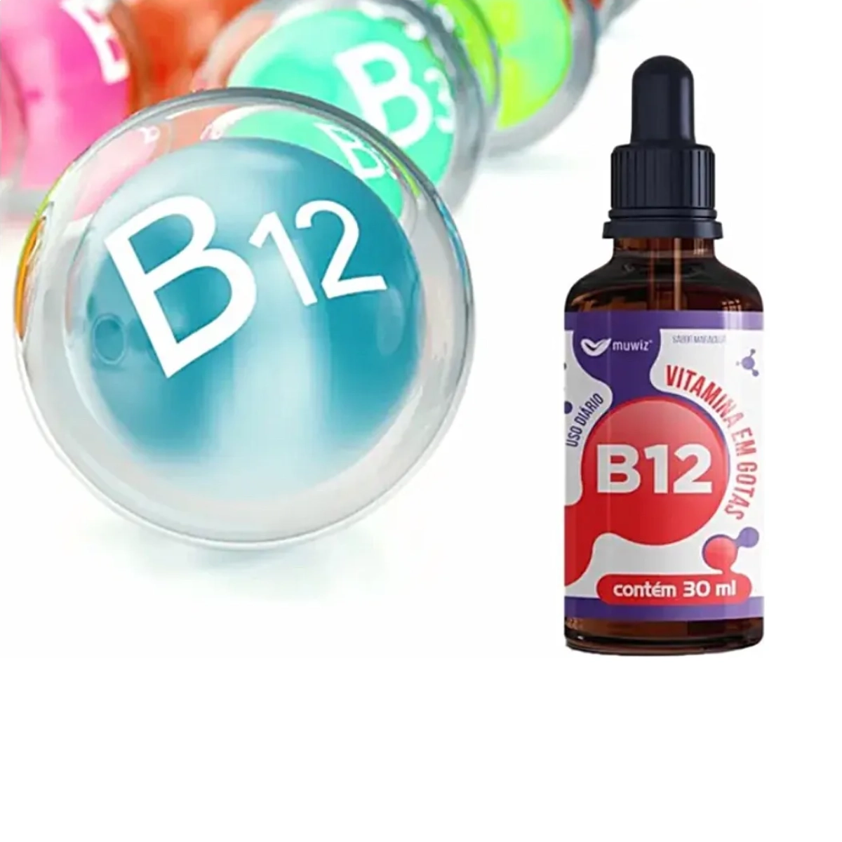 VITAMINA B12 EM GOTAS SABOR MARACUJA 30 ML MUWIZ