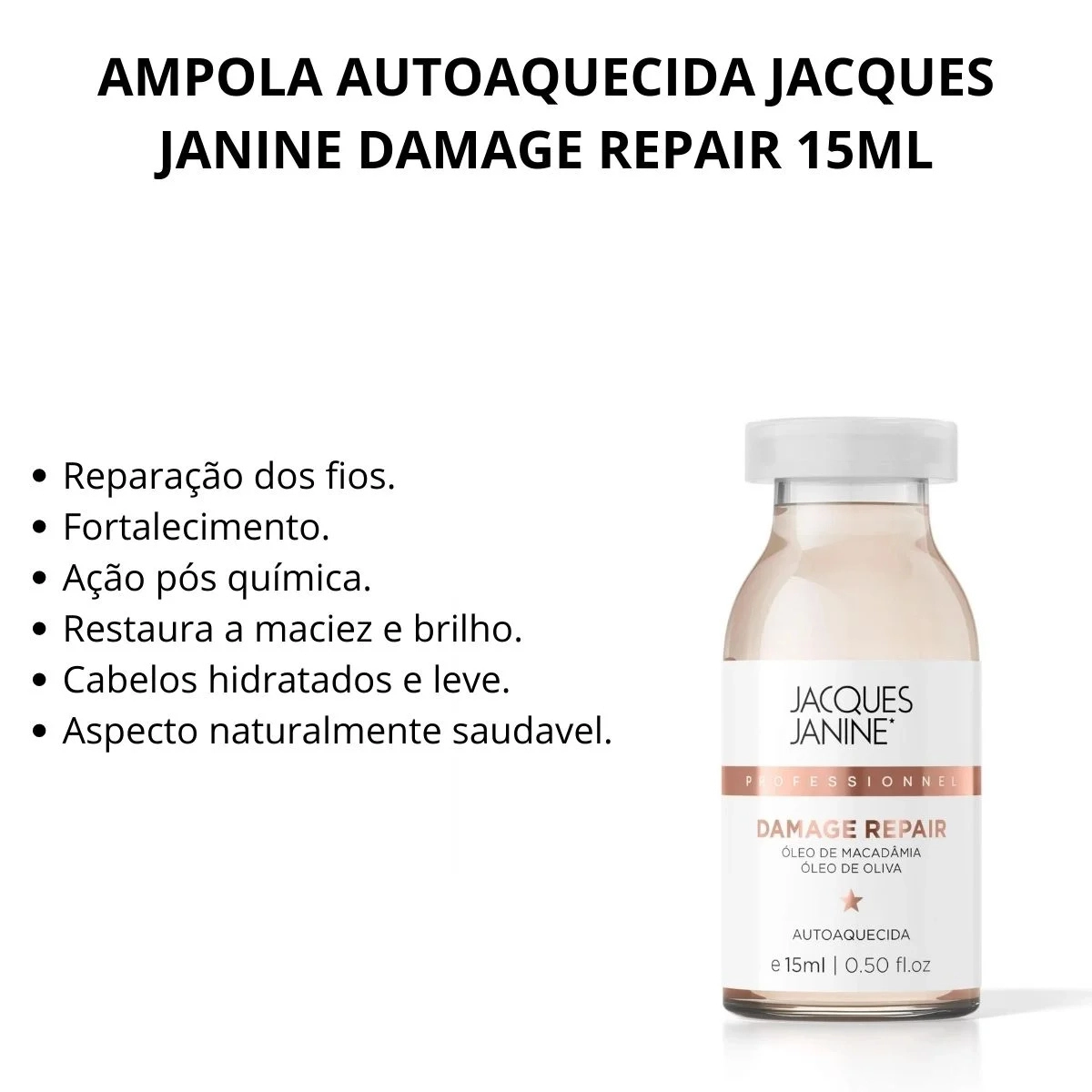 AMPOLA REPARADOR DE DANOS JACQUES JANINE 15ML AMPOLA REPARADOR DE DANOS JACQUES JANINE 15ML