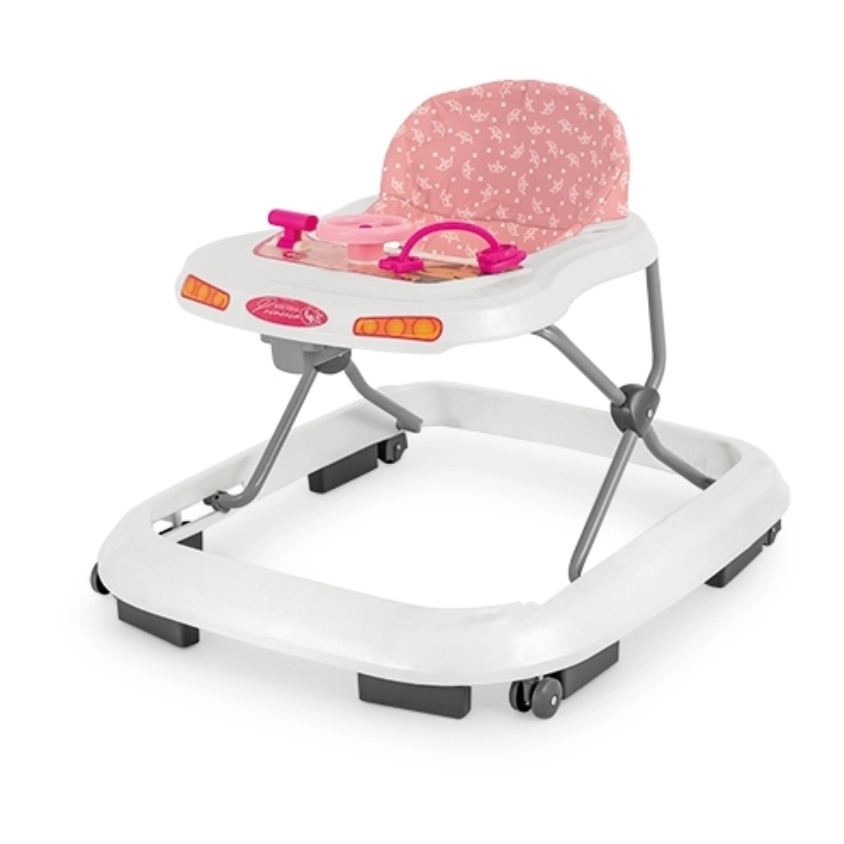 Andador Infantil Tutti Baby Rosa com Altura Ajustável e Assento Lavável