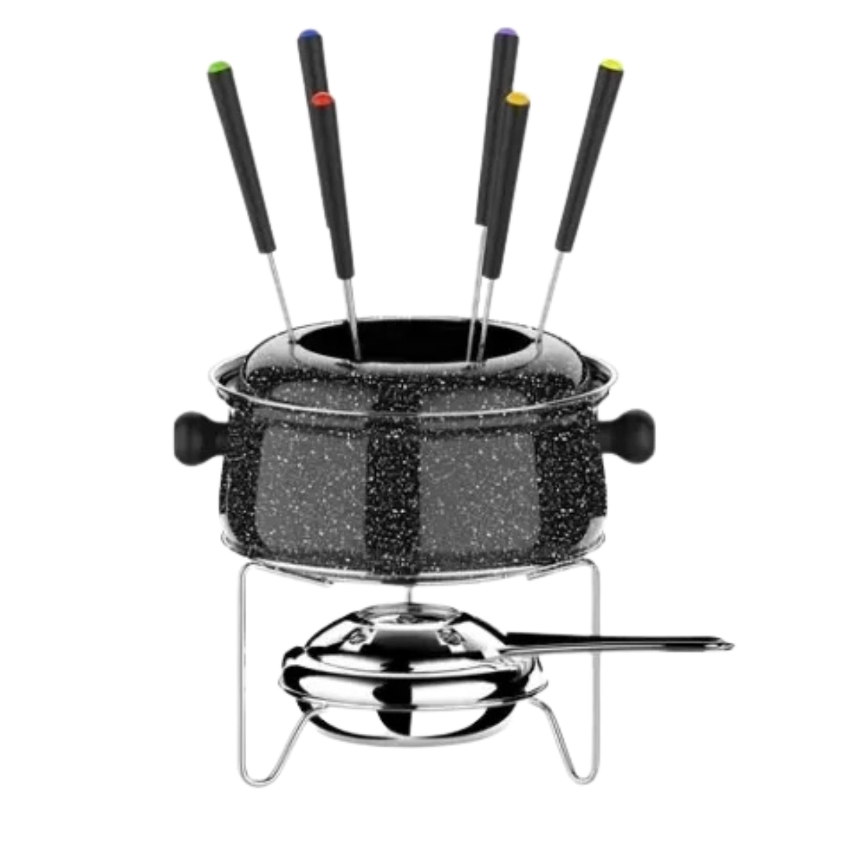 APARELHO FONDUE COLORSTONE ANTIADERENTE 10 PEÇAS 6 PESSOAS PRETA APARELHO FONDUE COLORSTONE ANTIADERENTE 10 PEÇAS 6 PESSOAS PRETA