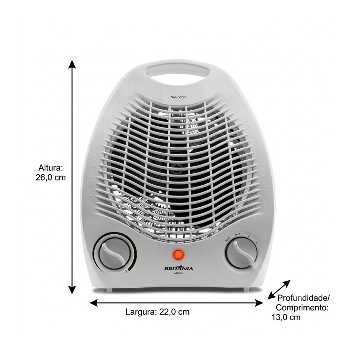 AQUECEDOR ELÉTRICO BRITÂNIA AB1100N 1500W BRANCO 220V