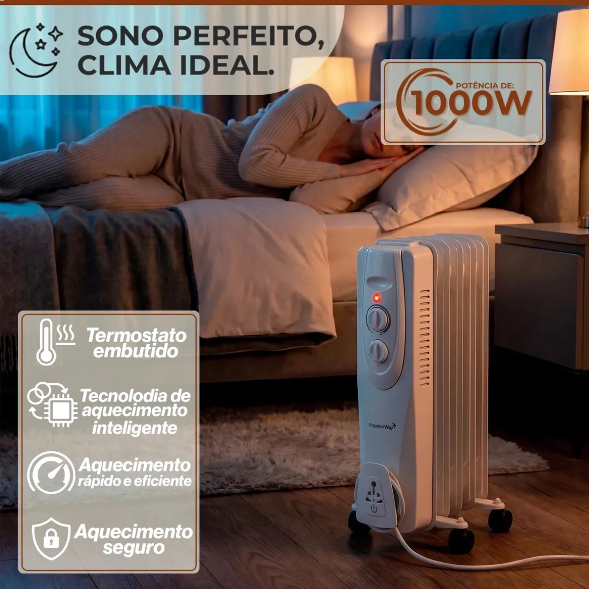 Aquecedor Portatil Eletrico de Ambiente a Oleo 127v 1000w Aquecedor Portatil Eletrico de Ambiente a Oleo 127v 1000w
