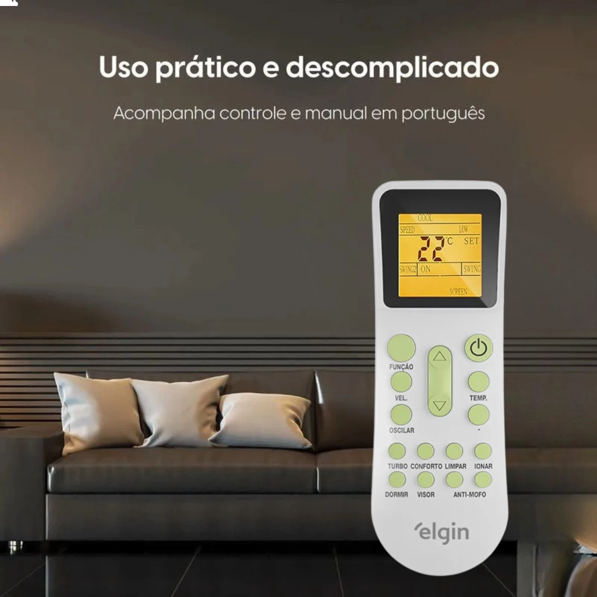 AR CONDICIONADO ECO DREAM INVERTER WI-FI 9.000 BTU FRIO 220V ELGIN COMPATIVEL ALEXA E GOOGLE HOME