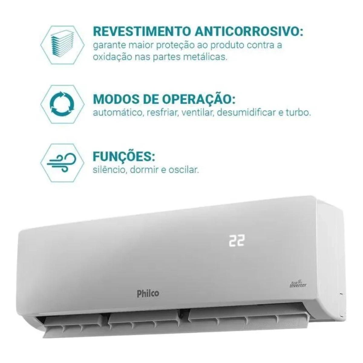 Ar Condicionado Inverter Philco 9000 Btus Frio 220v Pac9ft Ar Condicionado Inverter Philco 9000 Btus Frio 220v Pac9ft