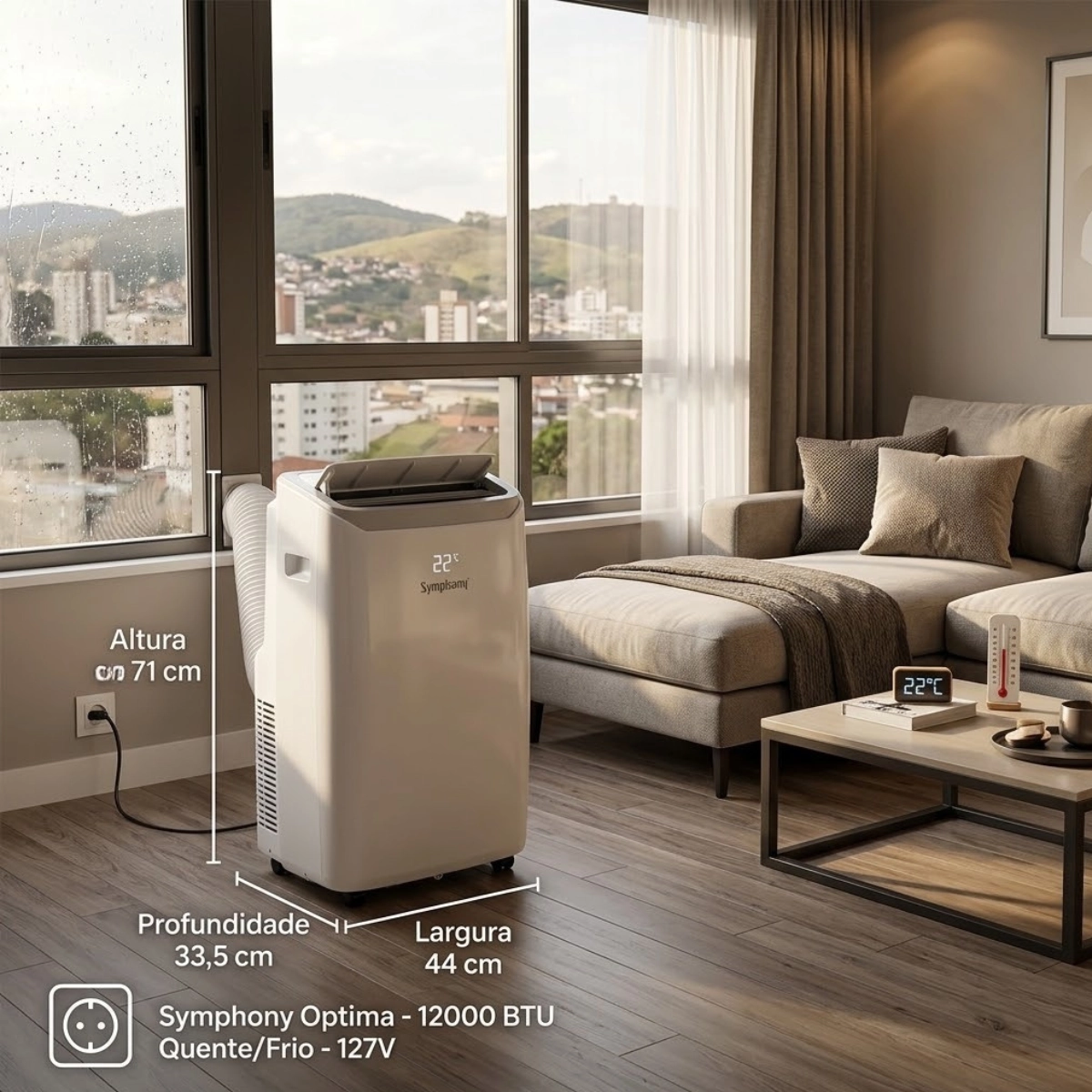 AR CONDICIONADO PORTÁTIL QUENTE E FRIO 12000 BTUS 127V SYMPHONY OPTIMA AR CONDICIONADO PORTÁTIL QUENTE E FRIO 12000 BTUS 127V SYMPHONY OPTIMA