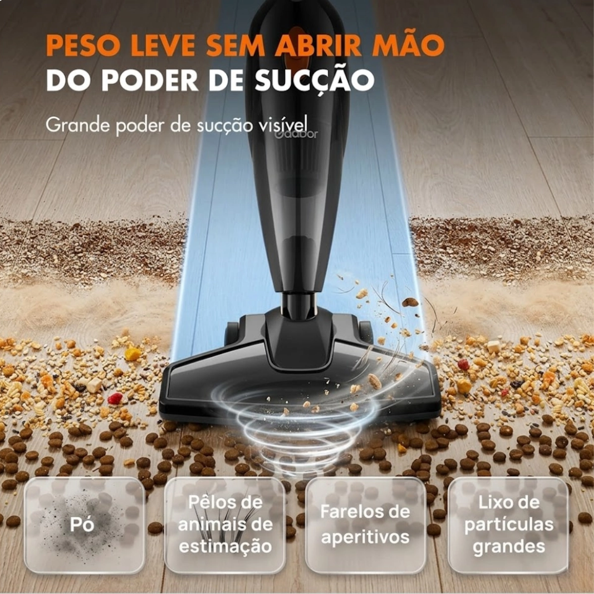 Aspirador de Po Smart Sweep Vertical Gaabor 2 em 1 Portatil Voltagem:220v Gvcw-m15a-b