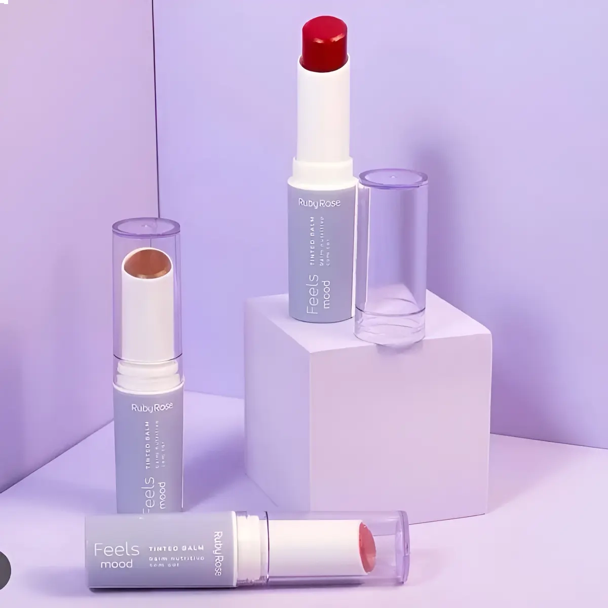 BALM LABIAL TINTED HIDRATANTE RUBY ROSE FEELS MOOD RED BALM LABIAL TINTED HIDRATANTE RUBY ROSE FEELS MOOD RED