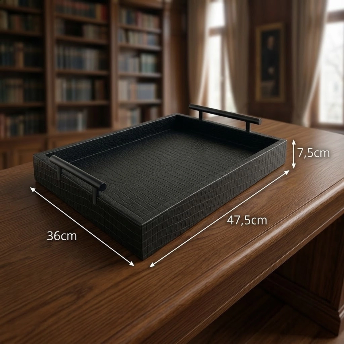 Bandeja com Alca Metal 47,5x36x7,5cm