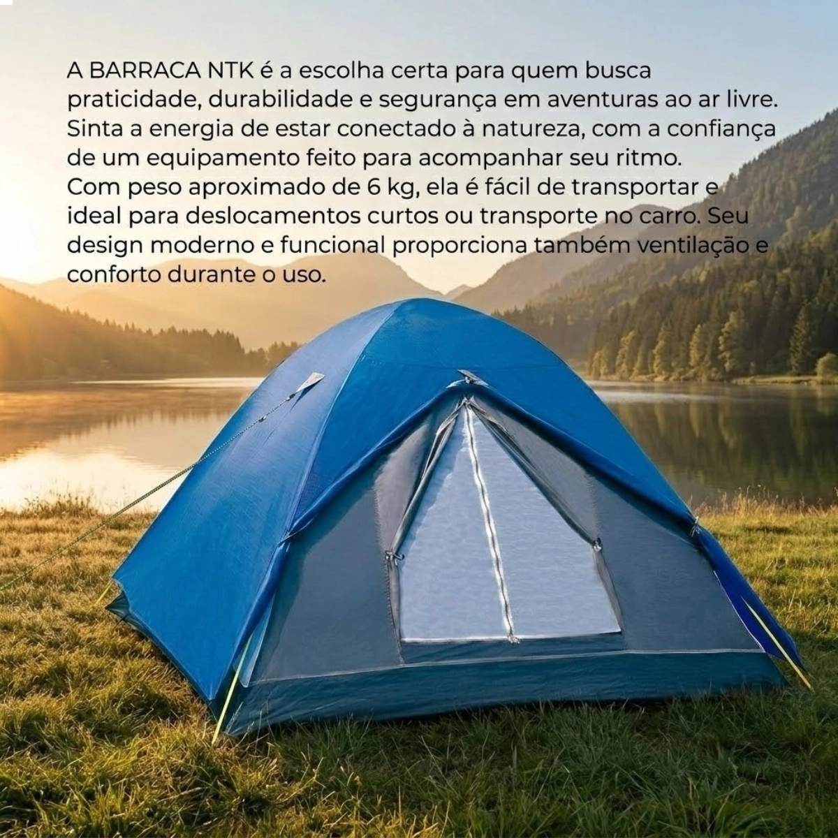 BARRACA DE CAMPING NAUTIKA FOX PARA 4 PESSOAS COM TECIDO IMPERMEAVEL AZUL BARRACA DE CAMPING NAUTIKA FOX PARA 4 PESSOAS COM TECIDO IMPERMEAVEL AZUL