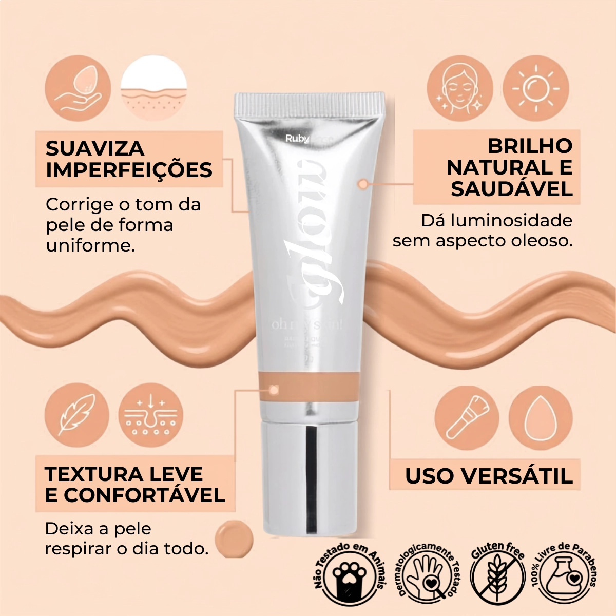 BASE LÍQUIDA OH MY SKIN FBW80 BLOW RUBY ROSE