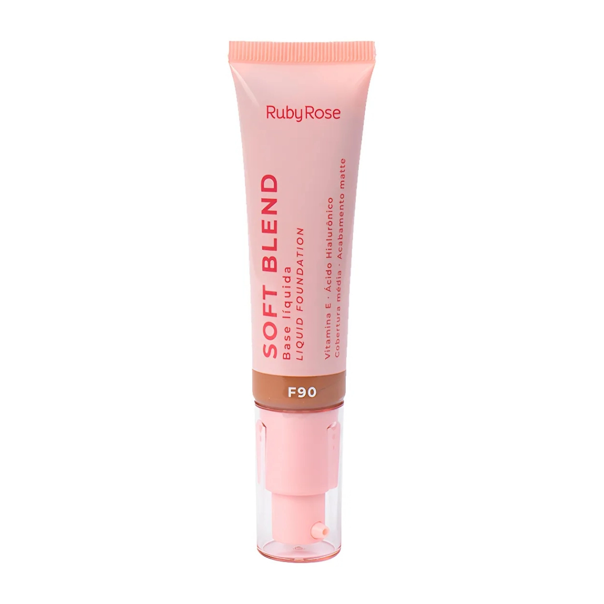 BASE LÍQUIDA RUBY ROSE ROSA SOFT BLEND F90 MÉDIA COBERTURA 30G HB-M301-9