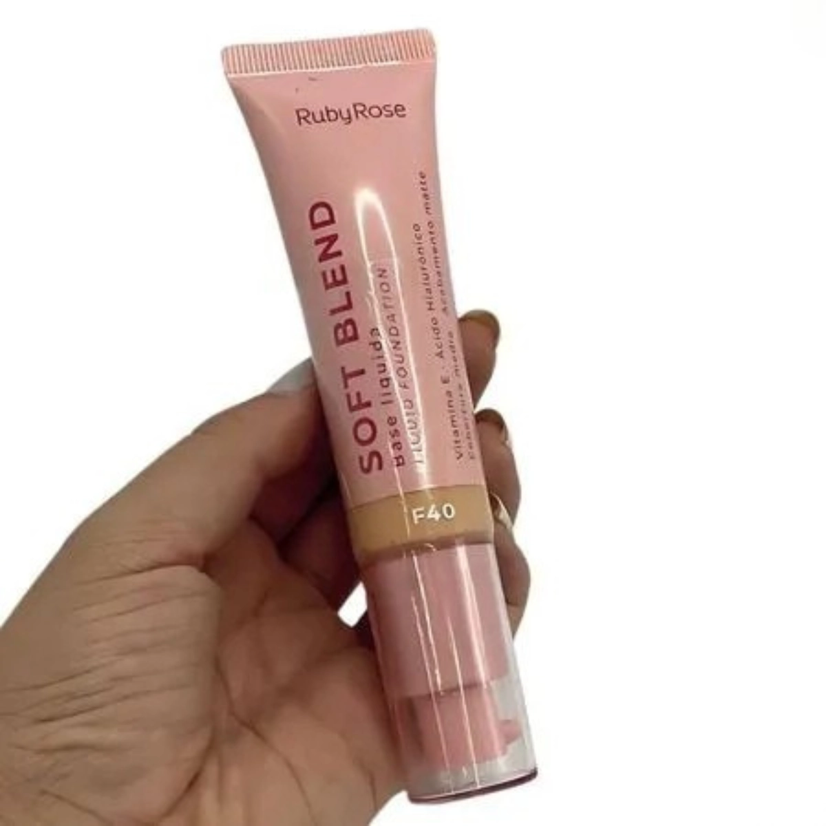 BASE LÍQUIDA RUBY ROSE SOFT BLEND F40 MÉDIA COBERTURA 30G