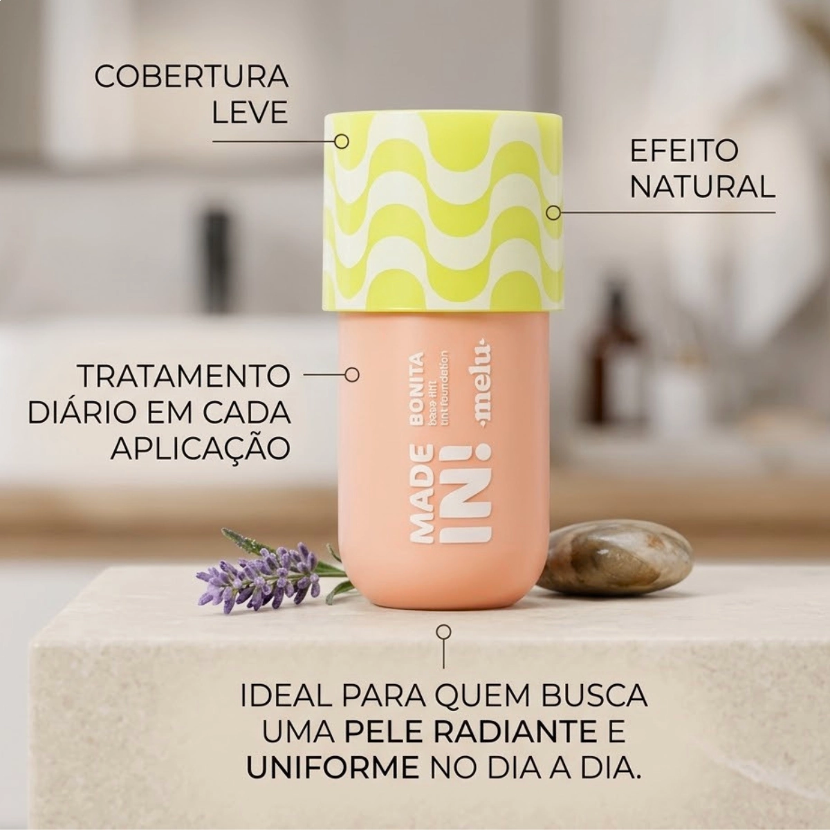 BASE LIQUIDA BONITA MELU RUBY ROSE TINT FOUNDATION MADE IN 70 RRM302-7 BASE LIQUIDA BONITA MELU RUBY ROSE TINT FOUNDATION MADE IN 70 RRM302-7