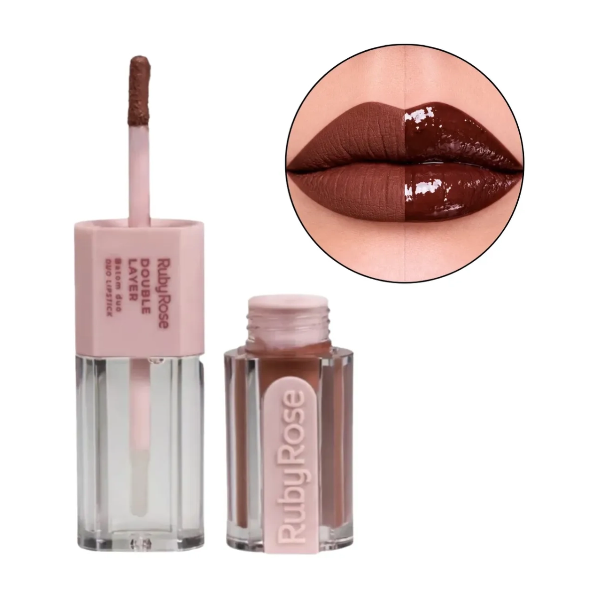 BATOM DUO MATTE E GLOSS RUBY ROSE DOUBLE LAYER DL100 LONGA DURACAO BATOM DUO MATTE E GLOSS RUBY ROSE DOUBLE LAYER DL100 LONGA DURACAO