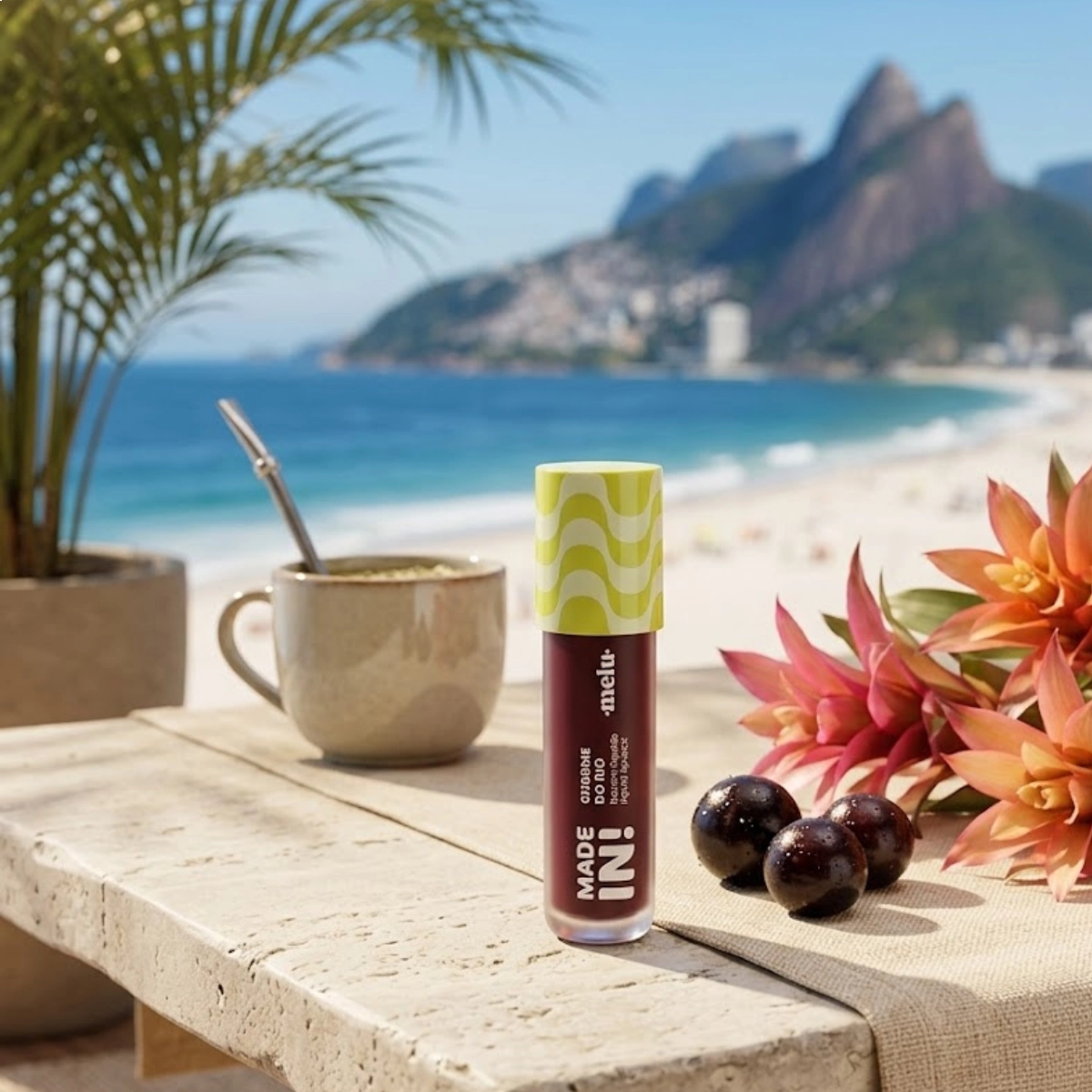 BATOM LÍQUIDO MELU CHARME DO RIO MADE IN LEBLON 4ML RRL6202-2 RUBY ROSE