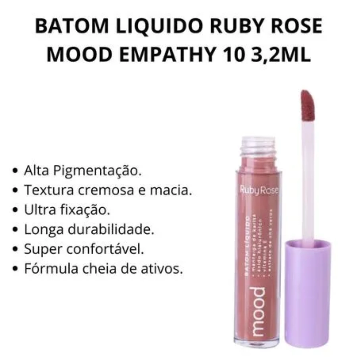 BATOM LABIAL LIQUIDO MOOD HB566S10 EMPATHY RUBY ROSE