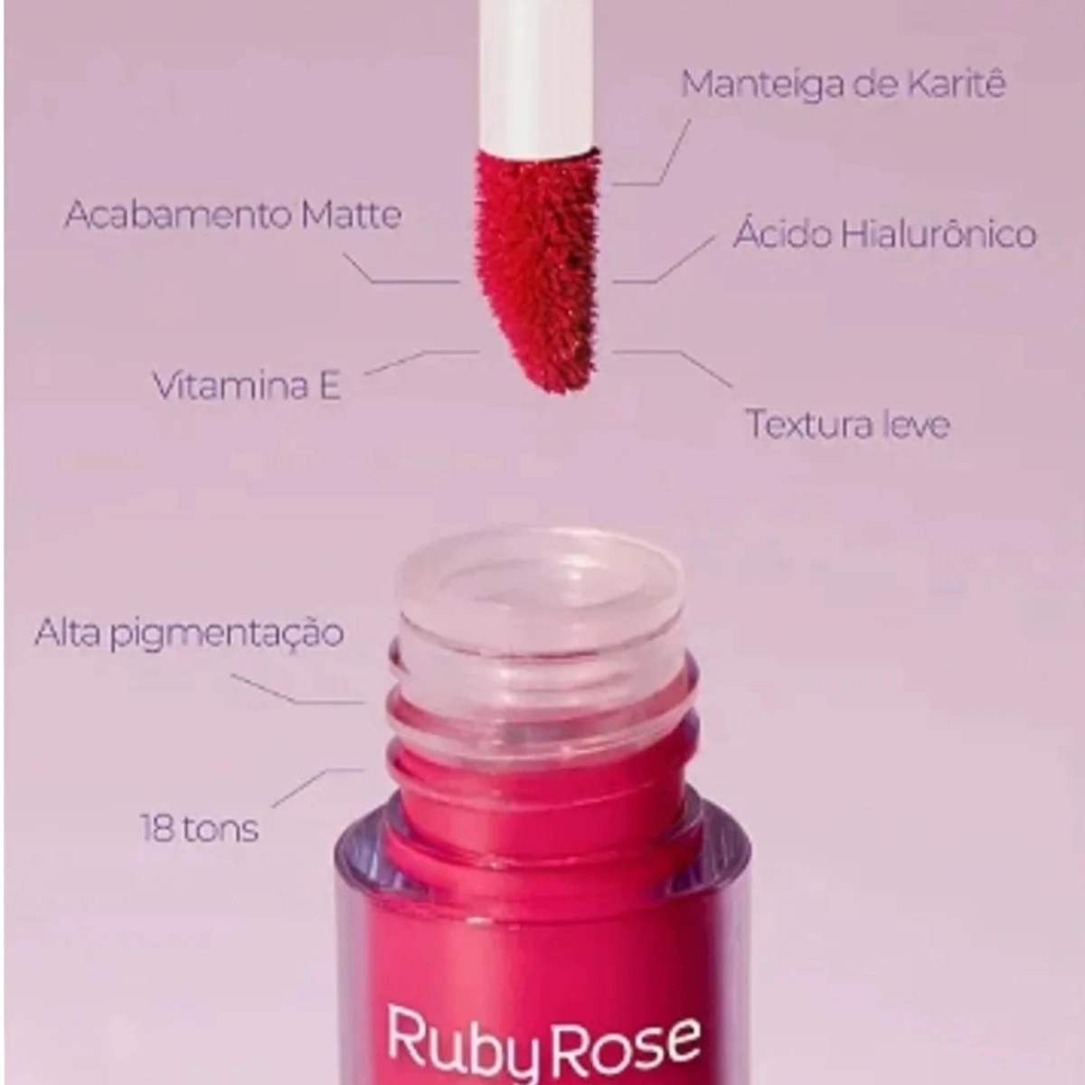BATOM LABIAL LIQUIDO MOOD HB566S17 3,2ML FUN RUBY ROSE