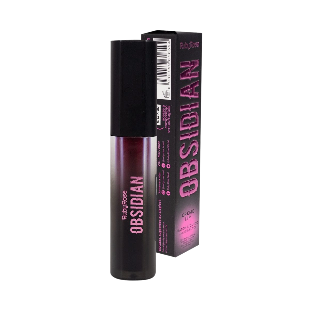 BATOM LABIAL LIQUIDO OBSIDIAN OCL01 - RUBY ROSE HB7100