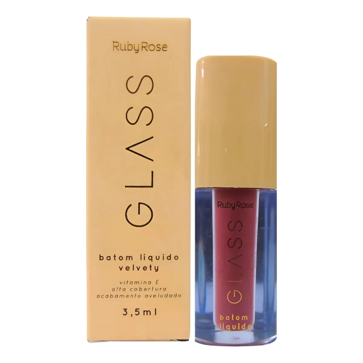 BATOM LABIAL LIQUIDO VELVETY BG03 GLASS HB5781 RUBY ROSE